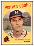 1959 Topps Baseball #040 Warren Spahn Braves NR-MT Obscure 521183