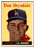 1958 Topps Baseball #025 Don Drysdale Dodgers EX-MT 521195