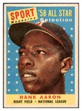 1958 Topps Baseball #488 Hank Aaron A.S. Braves EX-MT 521196