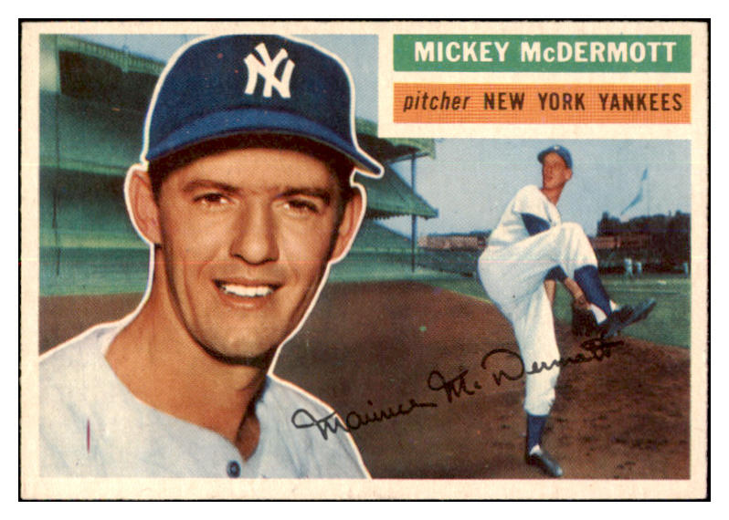 1956 Topps Baseball #340 Mickey McDermott Yankees NR-MT 521224