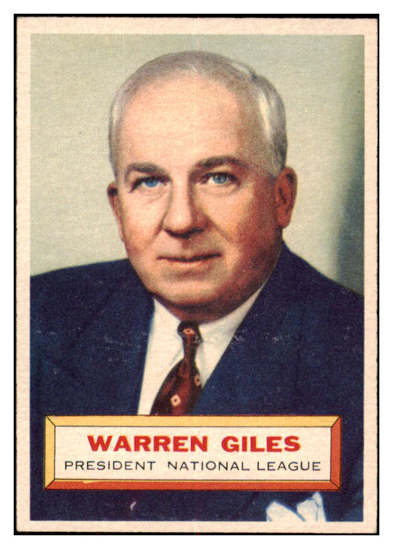 1956 Topps Baseball #002 Warren Giles President NR-MT White 521228