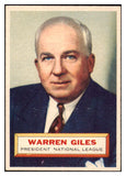 1956 Topps Baseball #002 Warren Giles President NR-MT White 521228