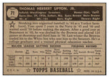 1952 Topps Baseball #071 Tom Upton Senators EX-MT Black 521234