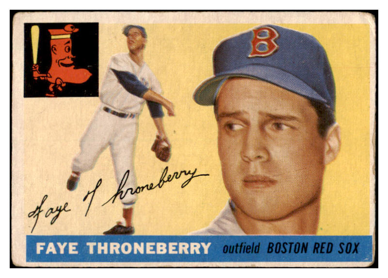 1955 Topps Baseball #163 Faye Throneberry Red Sox VG 521262