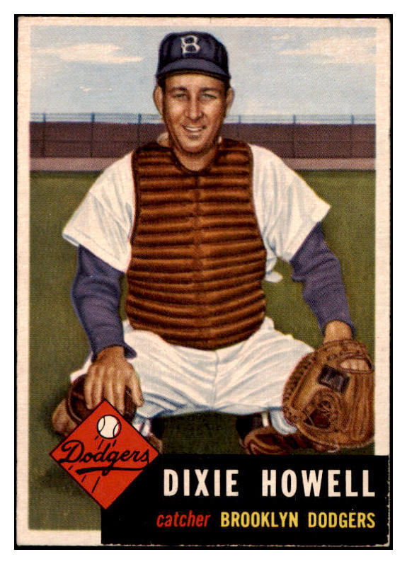 1953 Topps Baseball #255 Dixie Howell Dodgers EX 521273