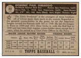 1952 Topps Baseball #022 Dom DiMaggio Red Sox EX Black 521274