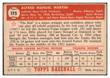 1952 Topps Baseball #175 Billy Martin Yankees VG-EX 521281