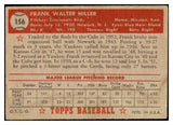 1952 Topps Baseball #156 Frank Hiller Reds Good Gray Back 521282