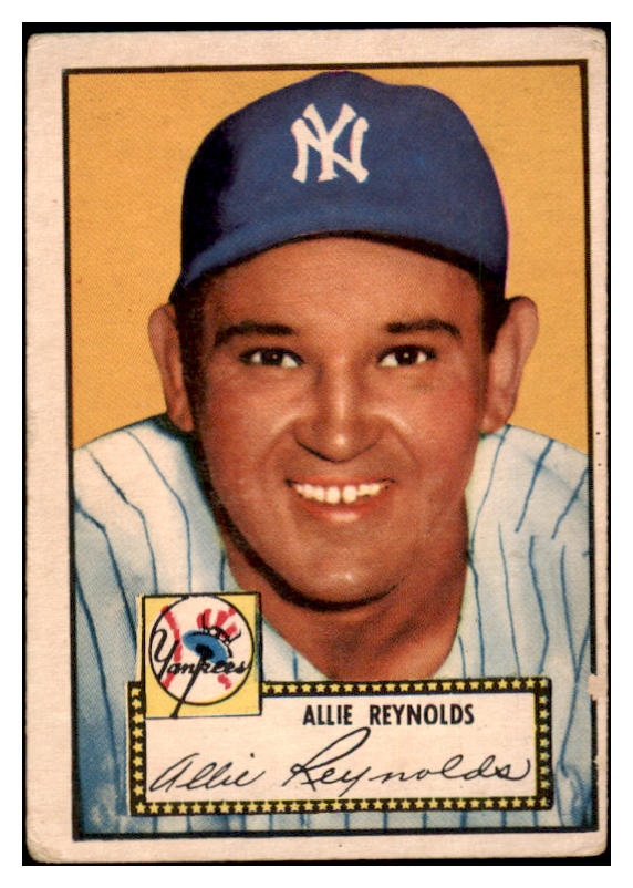 1952 Topps Baseball #067 Allie Reynolds Yankees Good Red 521289