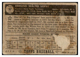 1952 Topps Baseball #057 Eddie Lopat Yankees Good Black back damage 521291