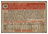 1952 Topps Baseball #200 Ralph Houk Yankees Fair 521293