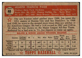 1952 Topps Baseball #048 Joe Page Yankees FR-GD Red 521294