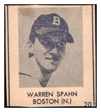 1948 R346 Blue Tint #020 Warren Spahn Braves VG-EX 521303