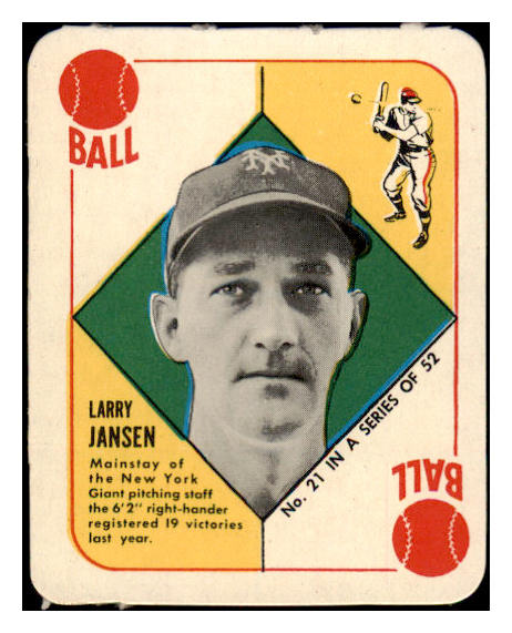 1951 Topps Red Backs #021 Larry Jansen Giants EX-MT 521323