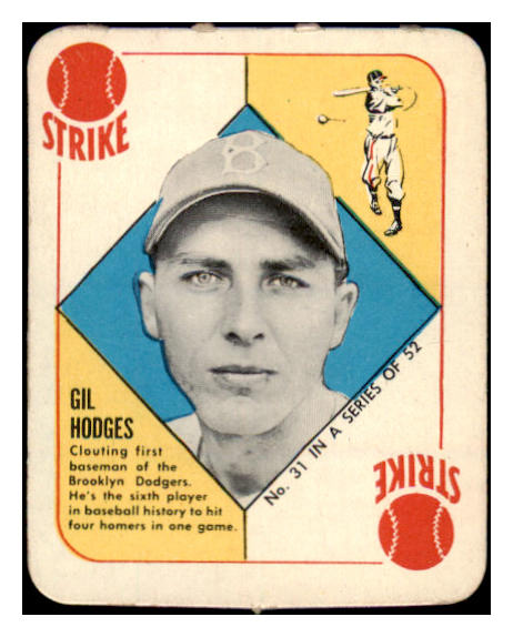 1951 Topps Red Backs #031 Gil Hodges Dodgers EX-MT 521333