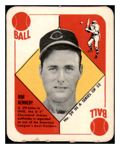 1951 Topps Red Backs #029 Bob Kennedy Indians EX 521339