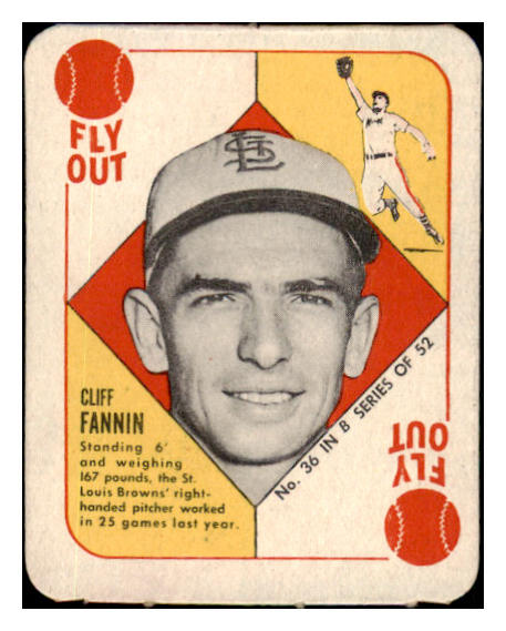 1951 Topps Blue Backs #036 Cliff Fannin Browns EX-MT 521379