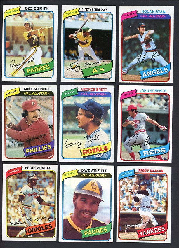 1980 Topps Baseball Complete Set EX-MT Henderson Ryan Smith 521395