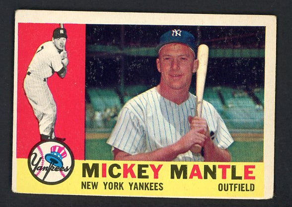 1960 Topps Baseball #350 Mickey Mantle Yankees VG 521409