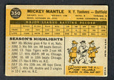 1960 Topps Baseball #350 Mickey Mantle Yankees VG 521409