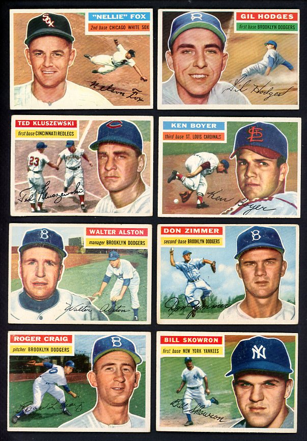 1956 Topps Set Lot 136 Diff (#1-180 Gray) VG-EX Fox Roberts 521426