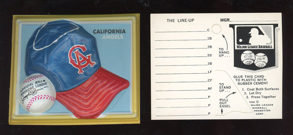 1969 Fleer Cap Plaques California Angels w/Line Up Card 521433