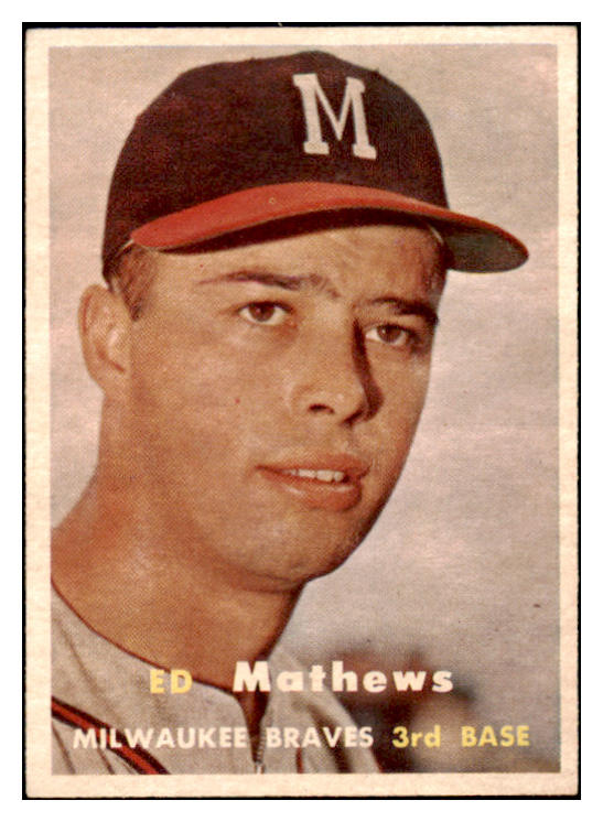 1957 Topps Baseball #250 Eddie Mathews Braves EX-MT 521465