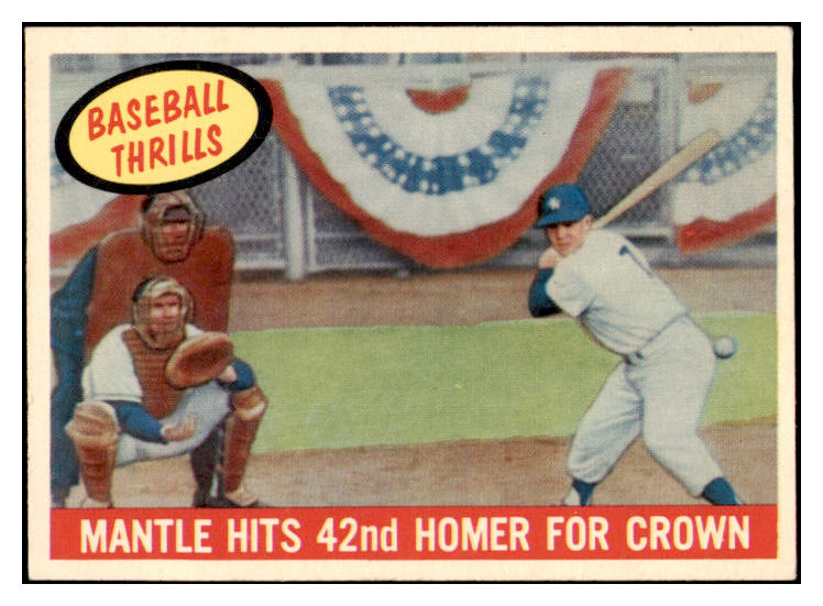 1959 Topps Baseball #461 Mickey Mantle IA Yankees EX 521466