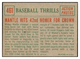 1959 Topps Baseball #461 Mickey Mantle IA Yankees EX 521466