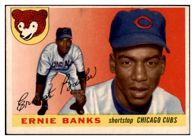 1955 Topps Baseball #028 Ernie Banks Cubs EX 521476