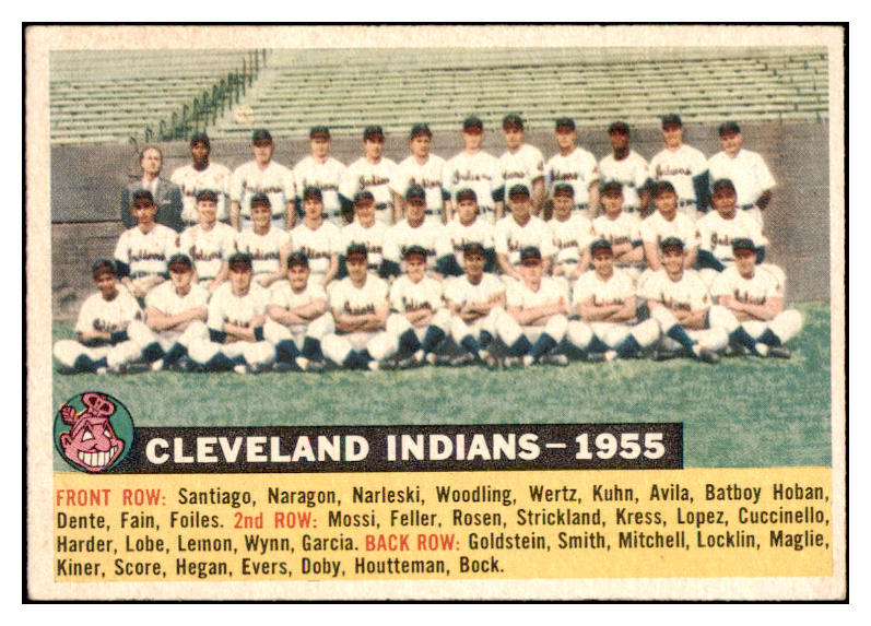 1956 Topps Baseball #085 Cleveland Indians Team EX-MT Dated 521481