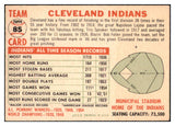 1956 Topps Baseball #085 Cleveland Indians Team EX-MT Dated 521481