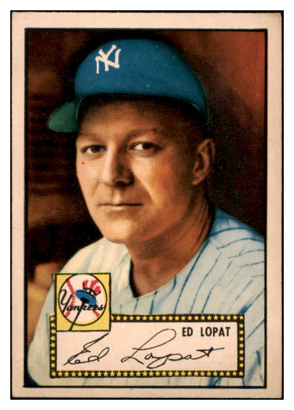 1952 Topps Baseball #057 Eddie Lopat Yankees EX-MT Red 521482