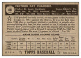 1952 Topps Baseball #068 Cliff Chambers Cardinals NR-MT Black 521483