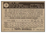 1952 Topps Baseball #054 Leo Kiely Red Sox NR-MT Black 521494