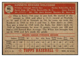 1952 Topps Baseball #095 Ken Holcombe White Sox NR-MT 521495