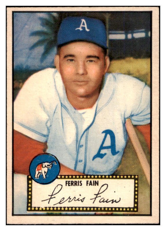 1952 Topps Baseball #021 Ferris Fain A's EX-MT Red 521499