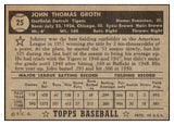 1952 Topps Baseball #025 Johnny Groth Tigers EX-MT Black 521502