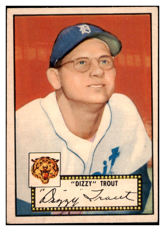 1952 Topps Baseball #039 Dizzy Trout Tigers EX-MT Red 521503