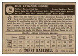 1952 Topps Baseball #078 Ellis Kinder Red Sox EX-MT Black 521507