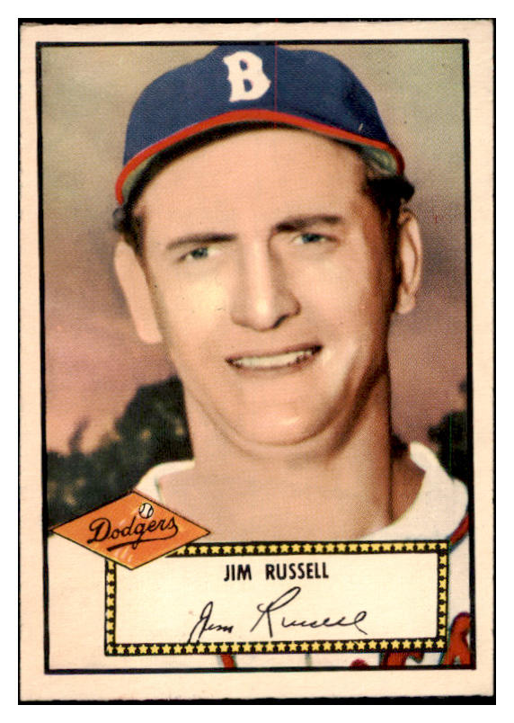 1952 Topps Baseball #051 Jim Russell Dodgers EX+ Red 521512