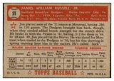 1952 Topps Baseball #051 Jim Russell Dodgers EX+ Red 521512