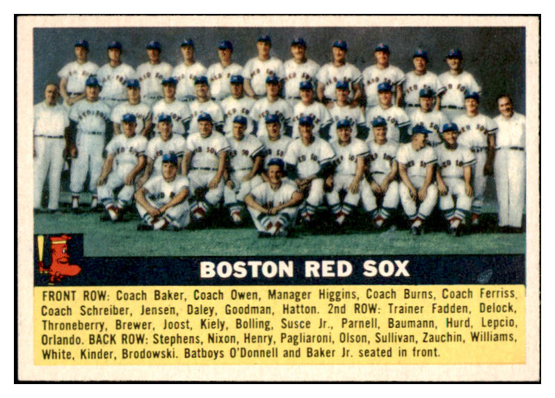 1956 Topps Baseball #111 Boston Red Sox Team NR-MT Gray 521525