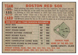 1956 Topps Baseball #111 Boston Red Sox Team NR-MT Gray 521525