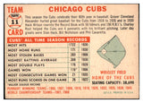 1956 Topps Baseball #011 Chicago Cubs Team NR-MT White 521527