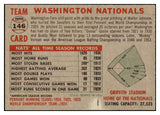 1956 Topps Baseball #146 Washington Senators Team NR-MT Gray 521528