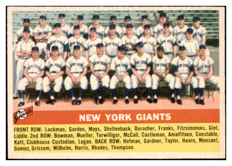 1956 Topps Baseball #226 New York Giants Team NR-MT 521530