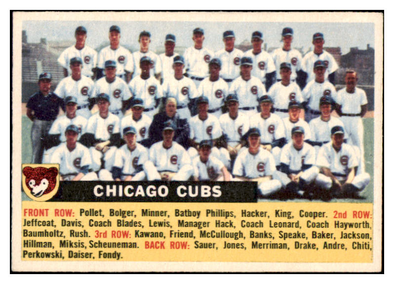 1956 Topps Baseball #011 Chicago Cubs Team NR-MT Gray 521531