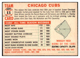 1956 Topps Baseball #011 Chicago Cubs Team NR-MT Gray 521531