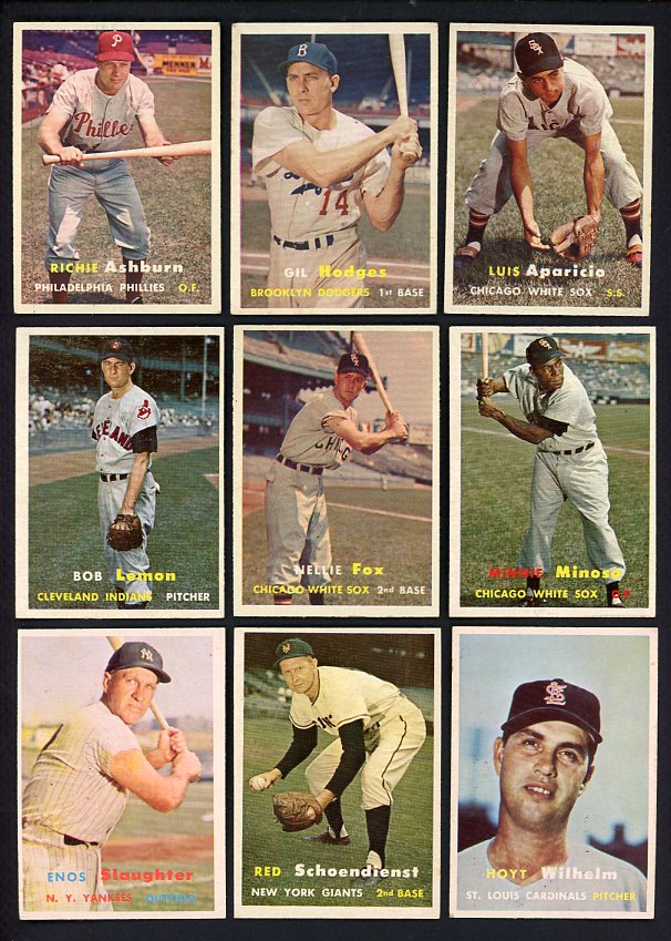 1957 Topps Set Lot 268 Diff EX-MT Aparicio Ashburn Hodges 521540